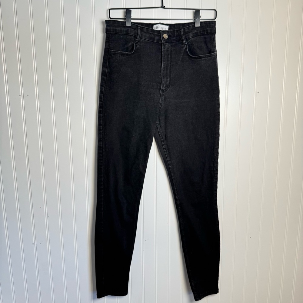 Zara High-Waist Black Skinny Jeans Women's Size 8 - Picture 3 of 12